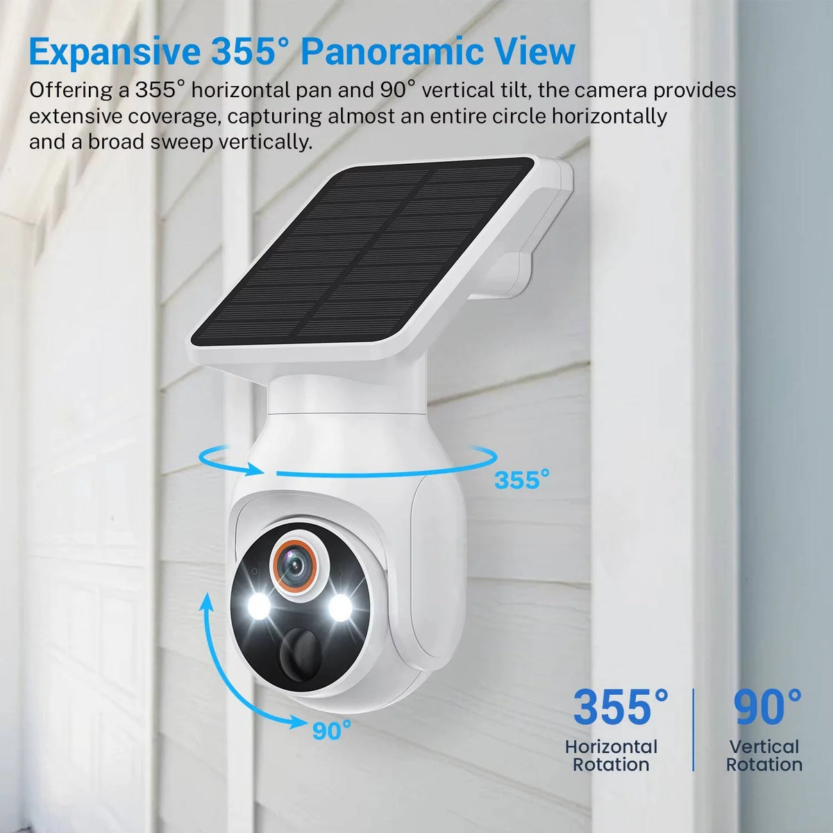 Outdoor Security Camera Solar Rechargeable AI Human Detection