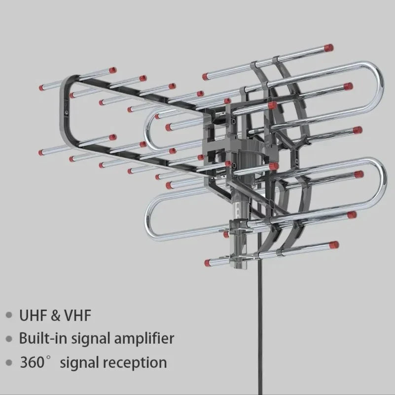 Outdoor TV Antenna 360-Degree Dual Frequency & Dual TV Outputs