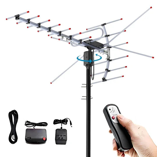 Outdoor TV Antenna Motorized 360 Degree Long-Range HD