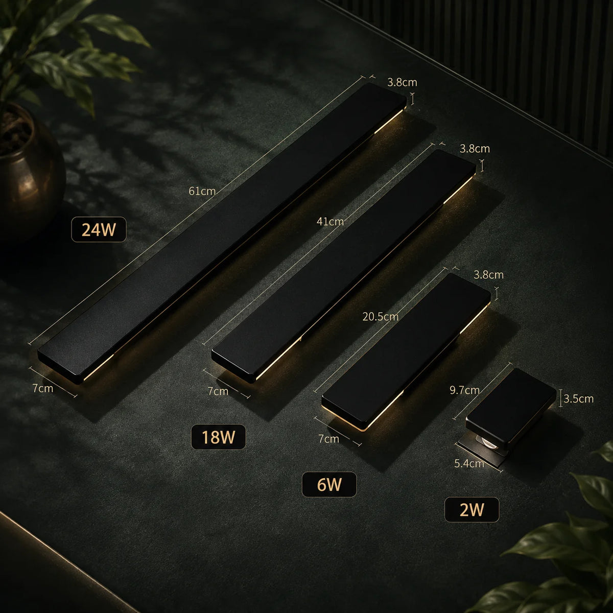 Outdoor Wall Light Slim Weatherproof Aluminum Built-In LED