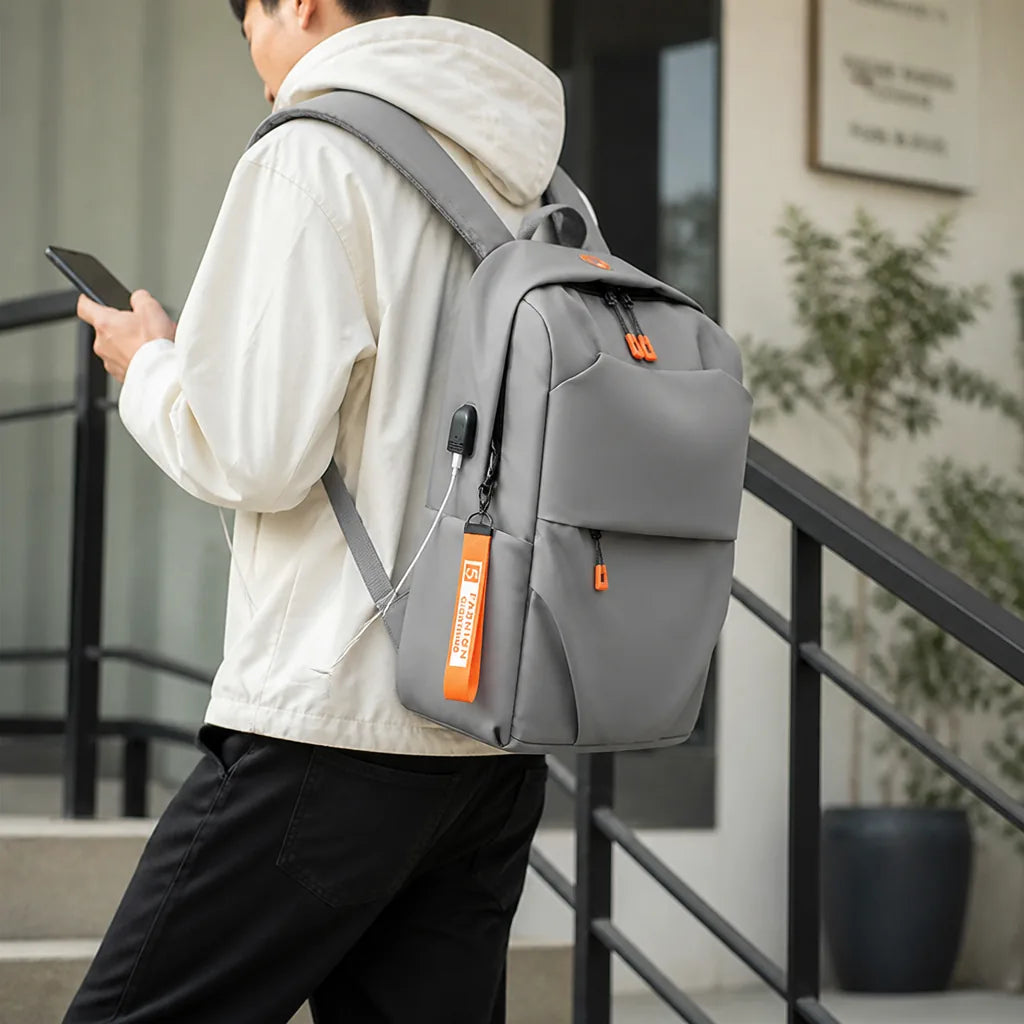 Padded Laptop Pocket, USB Port, Water-Repellent Travel Backpack