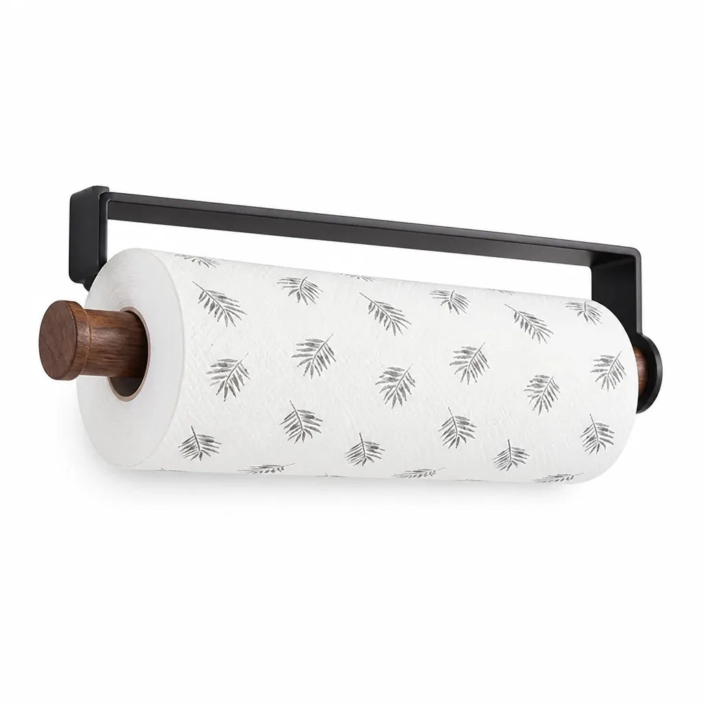 Paper Towel Holder Wall-Mount Modular Aluminum & Walnut