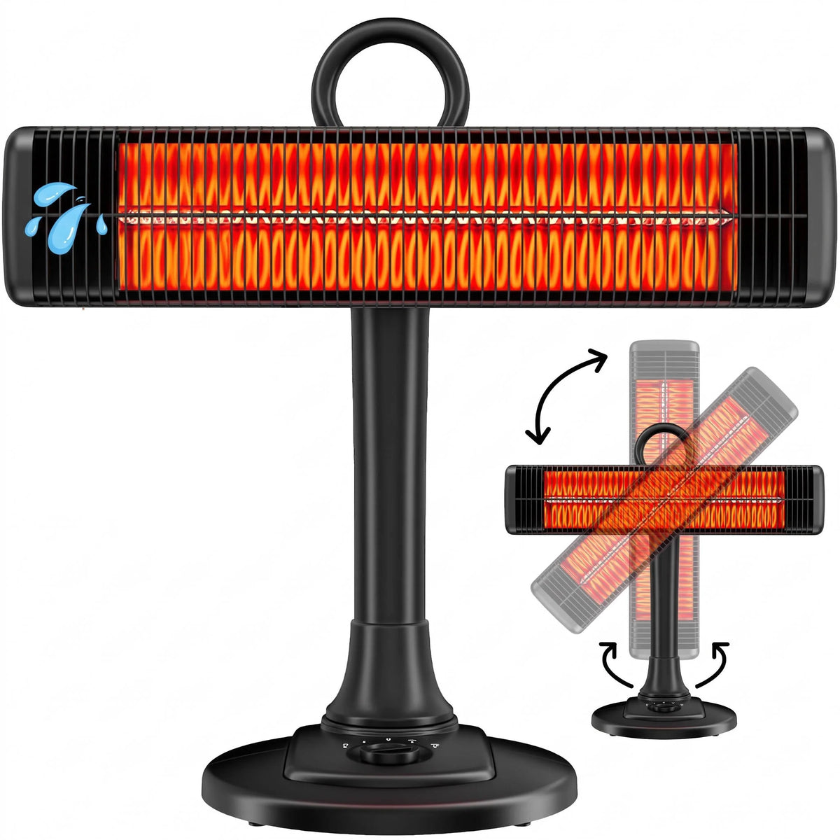 Patio Heater Infrared Carbon Fiber Adjustable & Oscillating