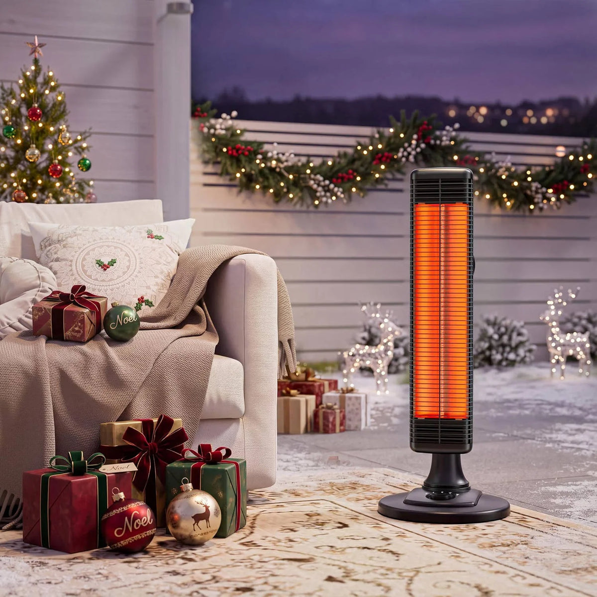 Patio Heater Infrared Carbon Fiber Adjustable & Oscillating