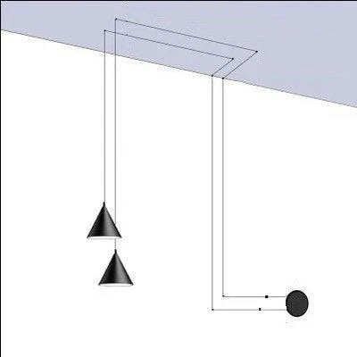 Pendant Lamp Black Metal Cone E27 Socket 6m Cord