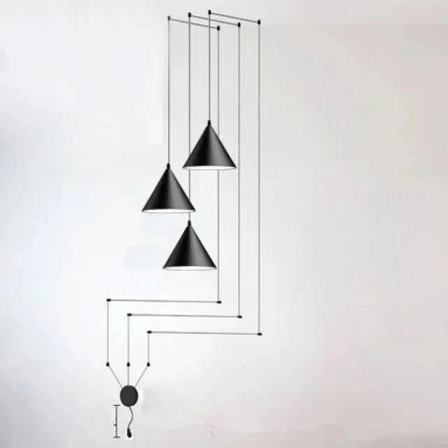Pendant Lamp Black Metal Cone E27 Socket 6m Cord