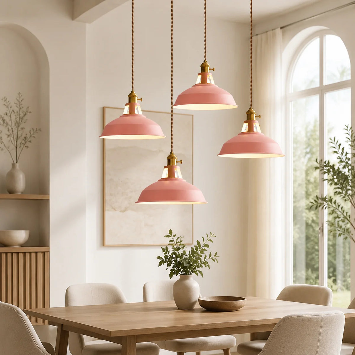 Pendant Light Barn Shade Painted Iron Adjustable Chain