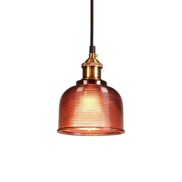 Pendant Light Colored Glass & Iron Adjustable Cable