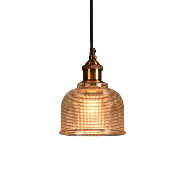 Pendant Light Colored Glass & Iron Adjustable Cable