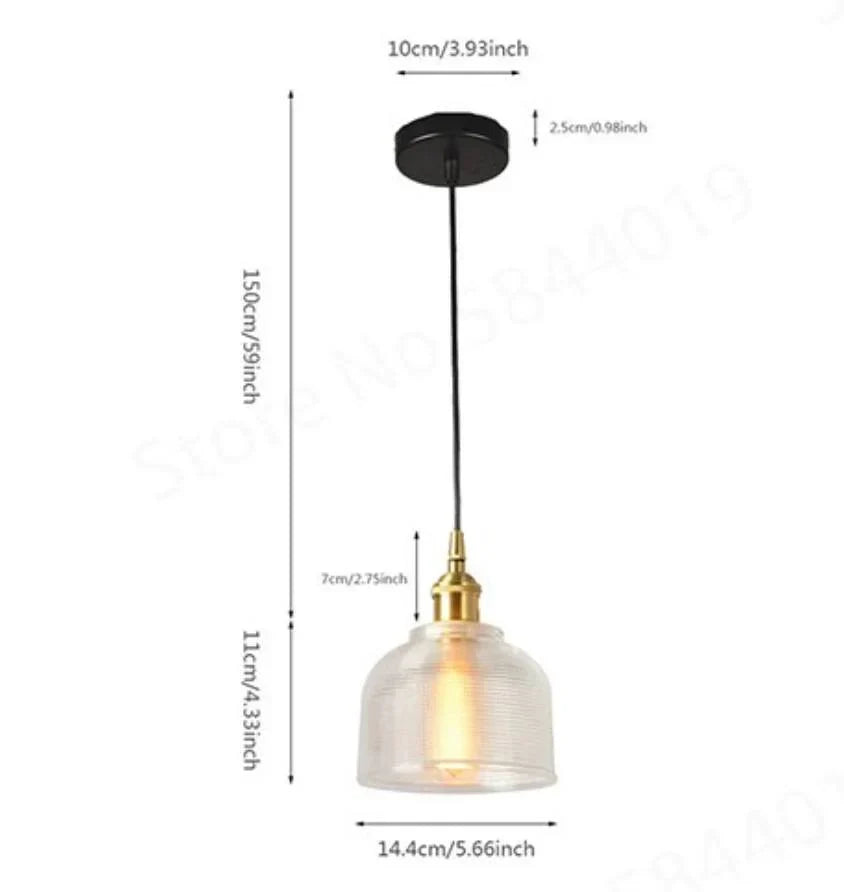 Pendant Light Colored Glass & Iron Adjustable Cable