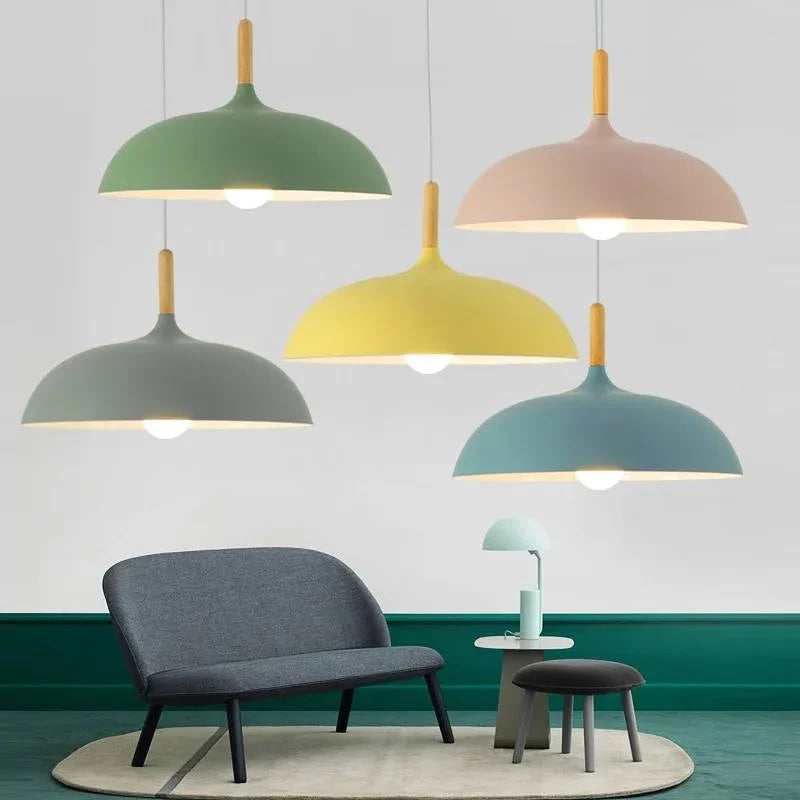 Pendant Light Nordic Oak E27 LED Adjustable Cord