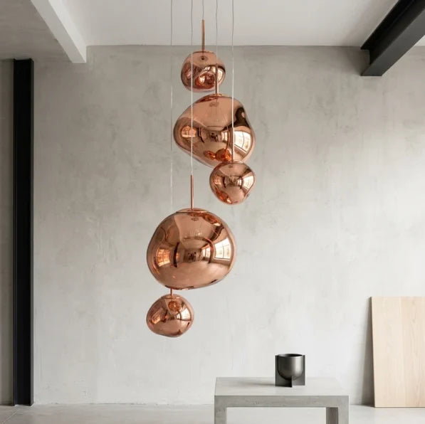 Pendant Light Sculptural Irregular Shade Metal & Acrylic