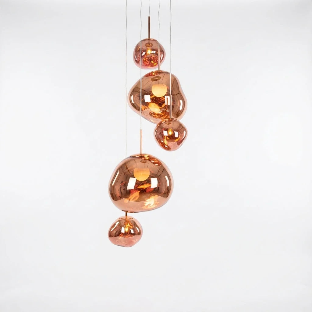 Pendant Light Sculptural Irregular Shade Metal & Acrylic