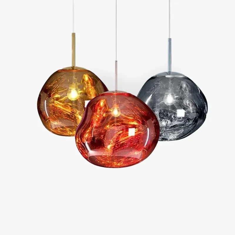 Pendant Light Sculptural Irregular Shade Metal & Acrylic