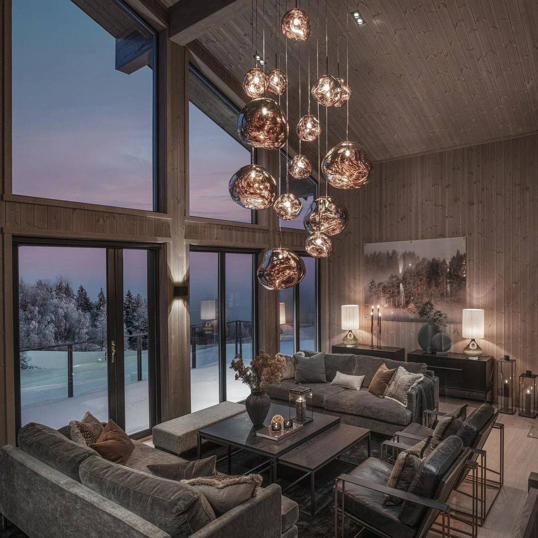 Pendant Light Sculptural Multi-Head Dimmable Adjustable Cables