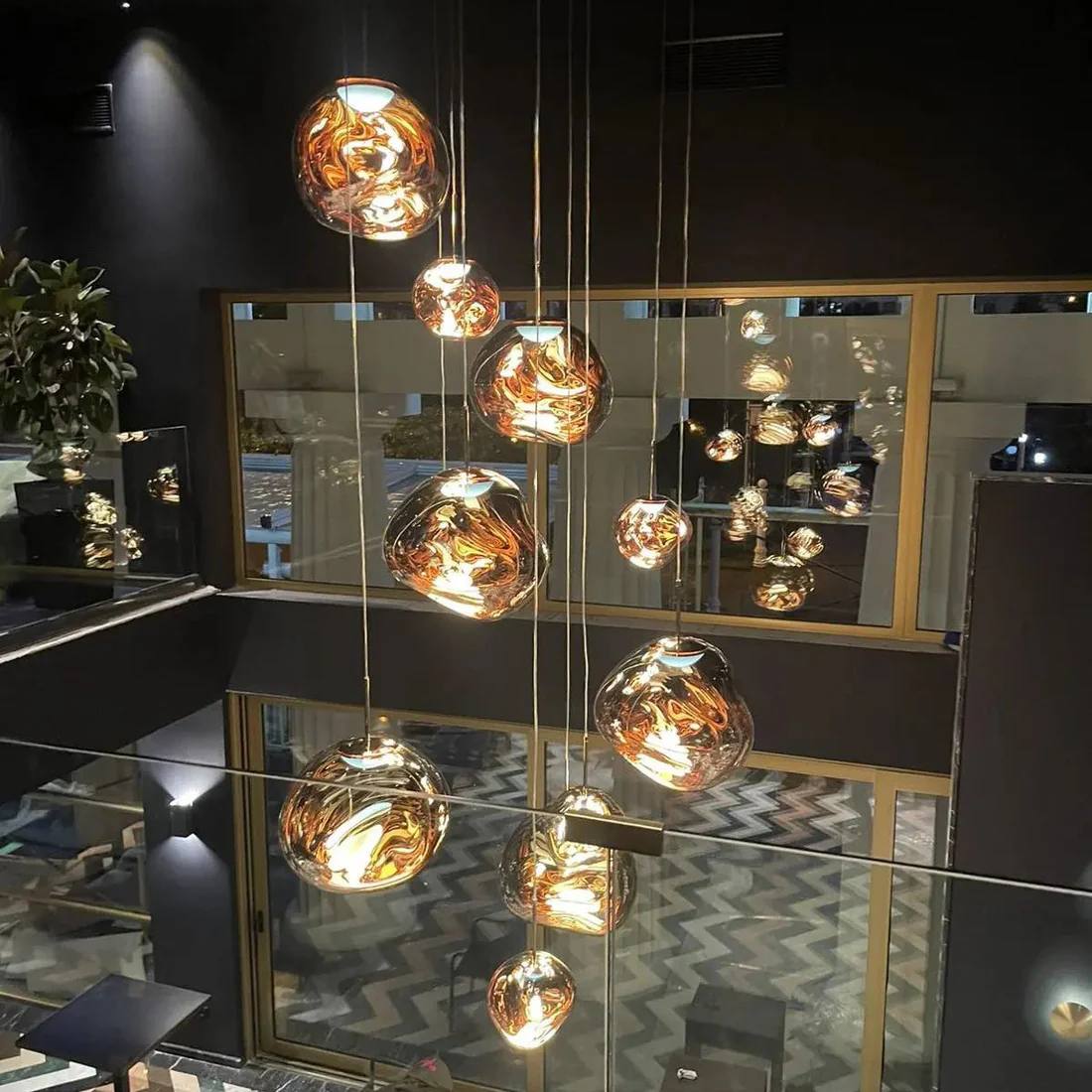 Pendant Light Sculptural Multi-Head Dimmable Adjustable Cables