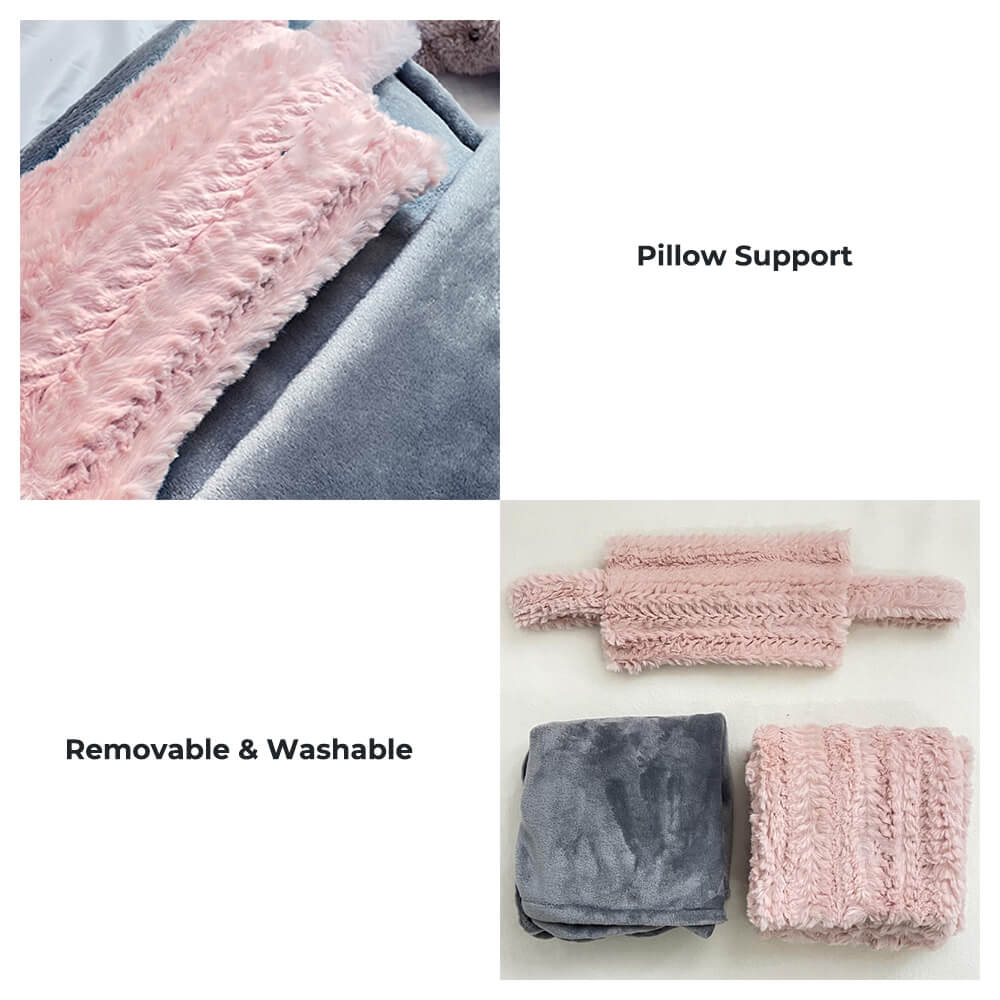 Pet Bed Plush Faux Fur Raised Edge Machine Washable