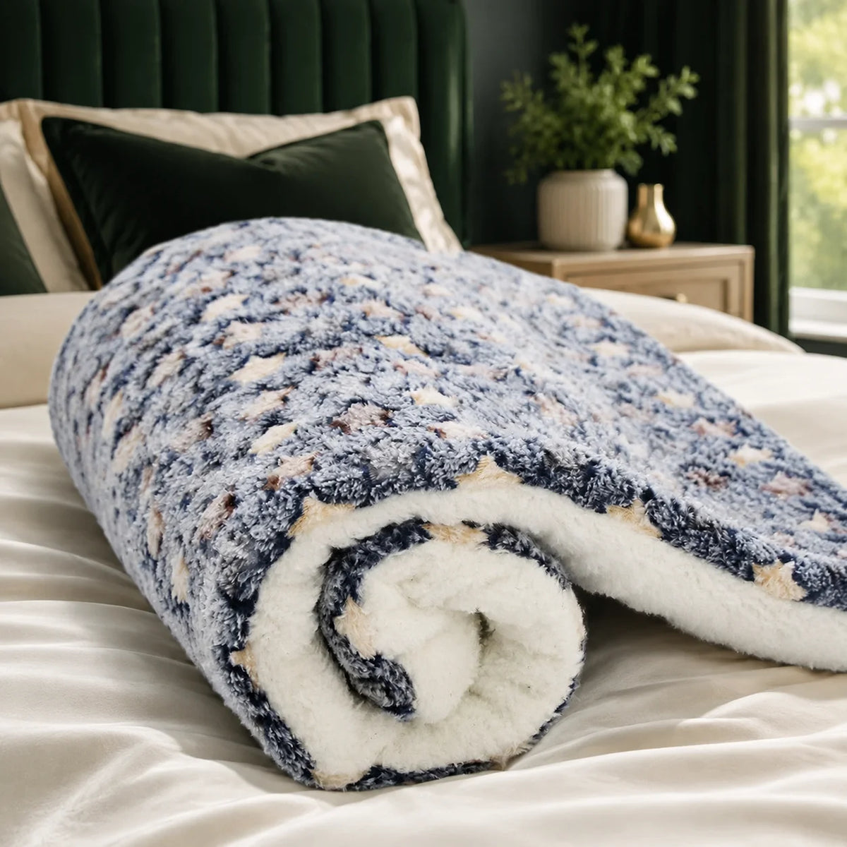 Pet Blanket Double-Brushed Coral Fleece Machine-Washable Furniture Protector