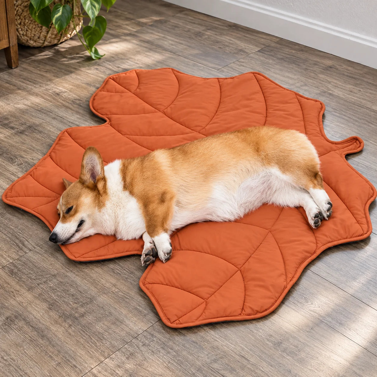Pet Blanket Leaf Shaped Quilted Machine Washable