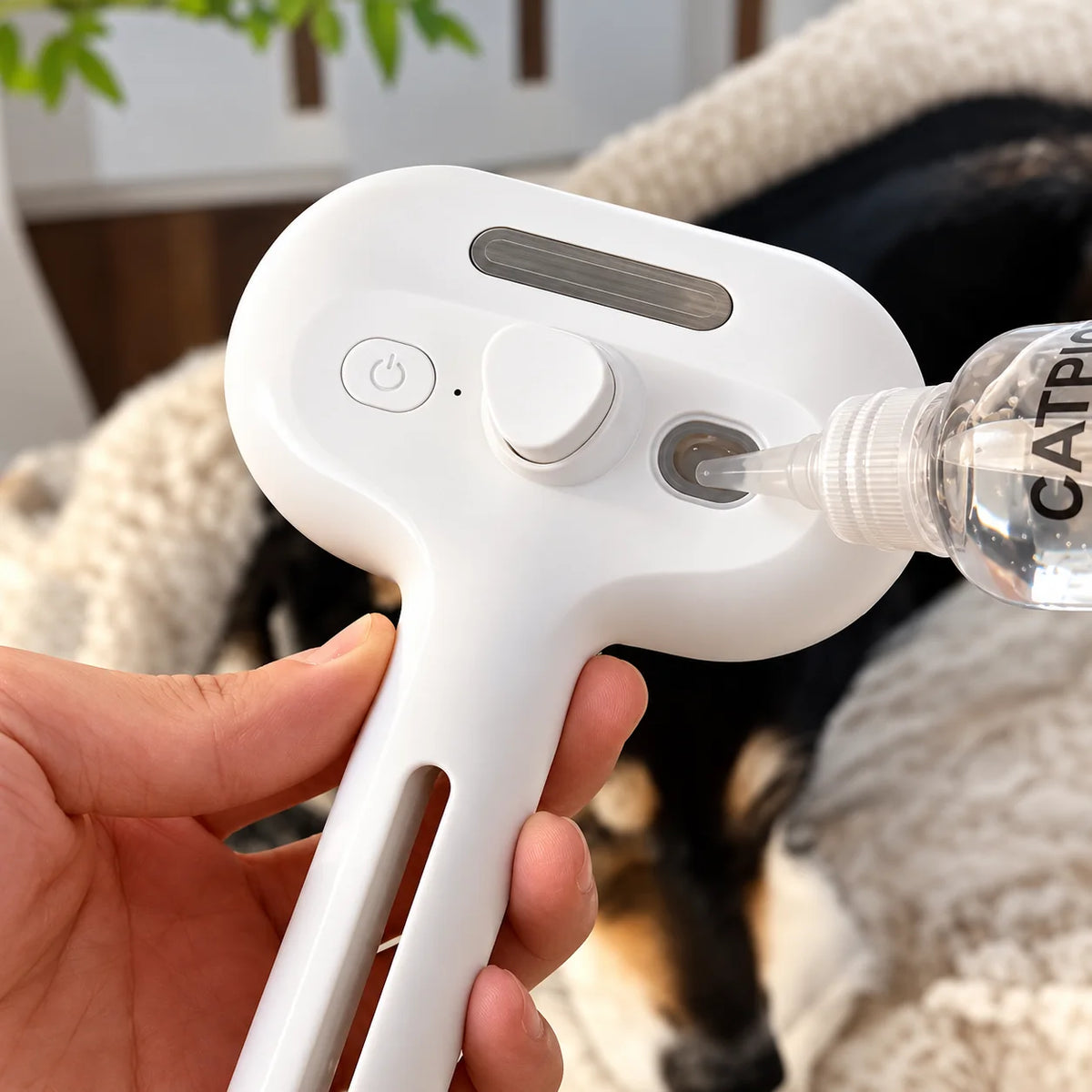 Pet Grooming Brush Built-In Mist USB Rechargeable Tangle-Free