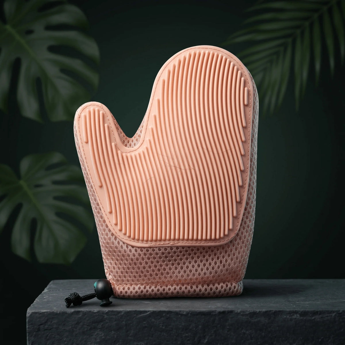 Pet Grooming Glove Dual-Sided Ridged Palm Separated Thumb Slot
