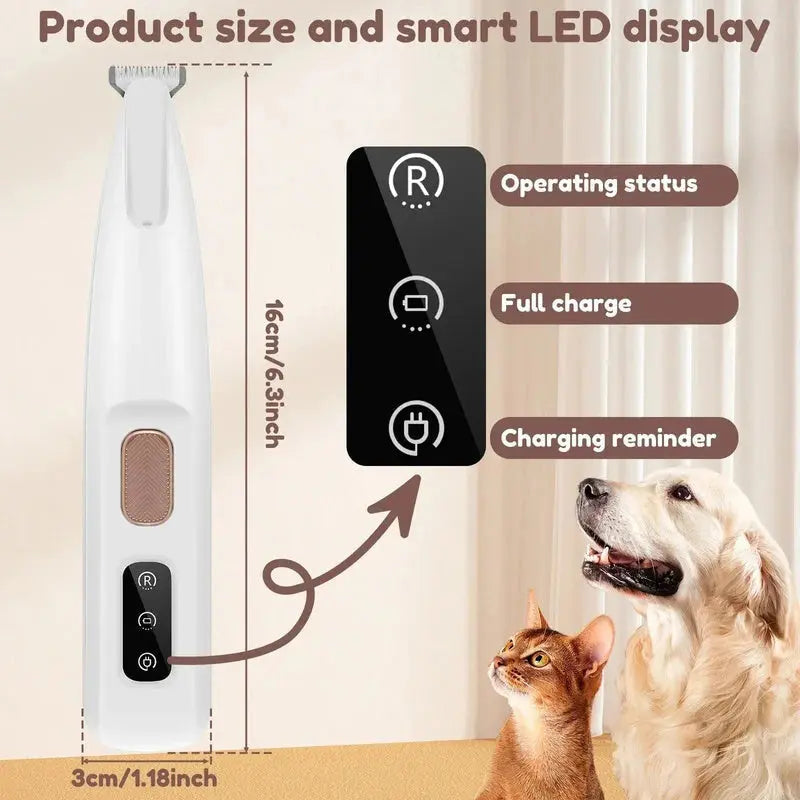 Pet Hair Trimmer Waterproof Rechargeable LED Light