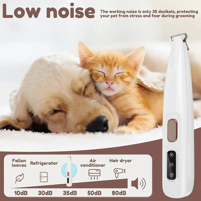 Pet Hair Trimmer Waterproof Rechargeable LED Light