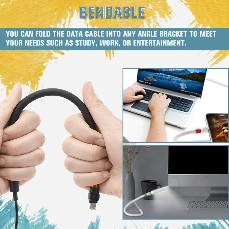 Phone Charging Cable Foldable Stand Multi-Connector 2.4A