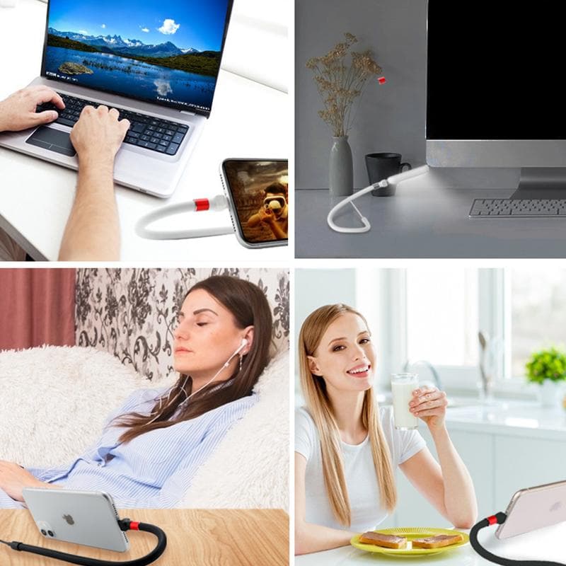 Phone Charging Cable Foldable Stand Multi-Connector 2.4A