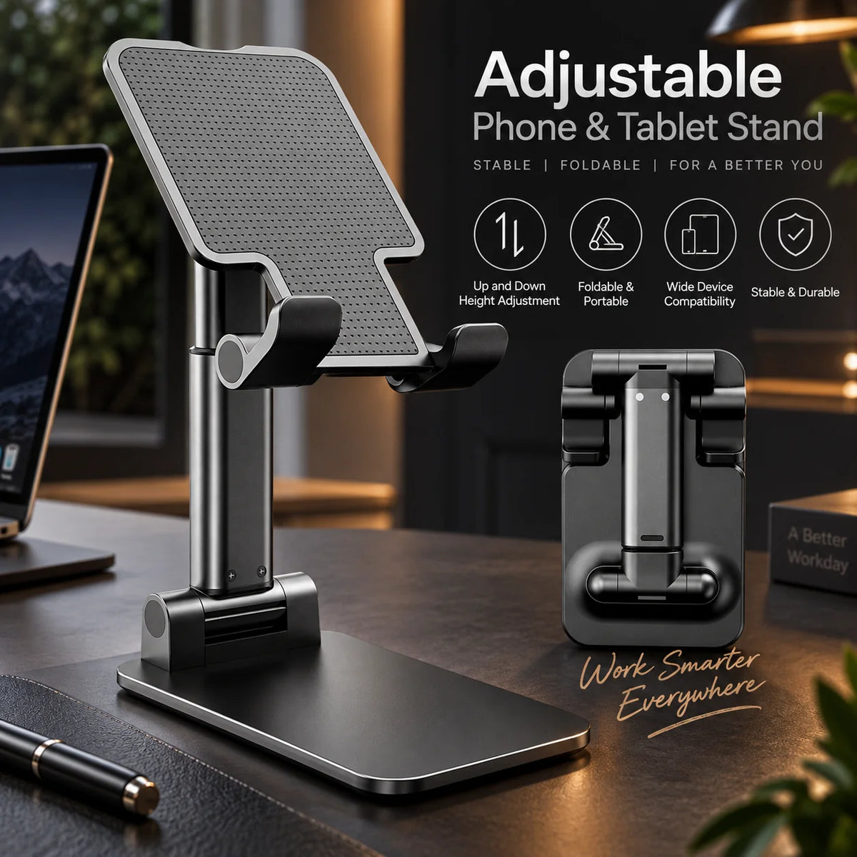 Phone & Tablet Stand Foldable Non-Slip Silicone