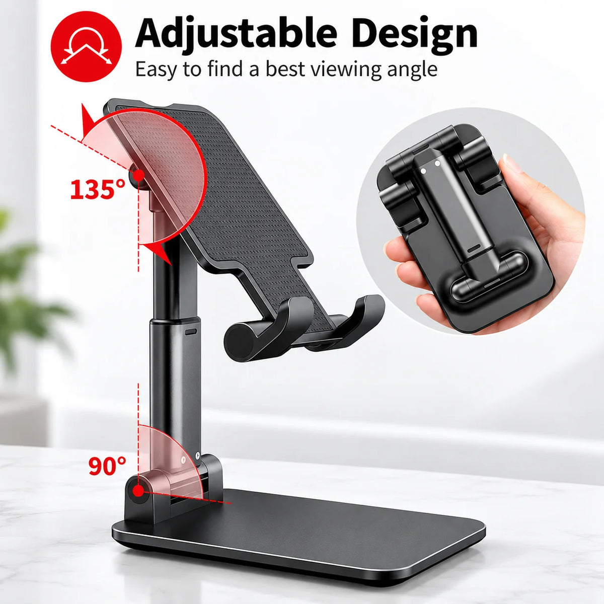 Phone & Tablet Stand Foldable Non-Slip Silicone