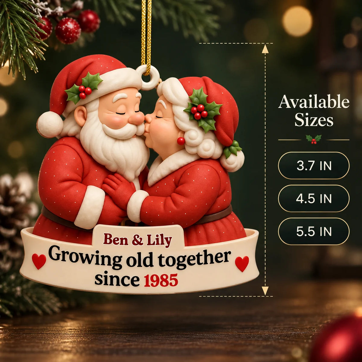 Photo Ornament Personalized Wood Dye-Sublimation Gift Box Option