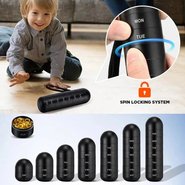 Pill Organizer 7-Day Aluminum Silicone Gasket