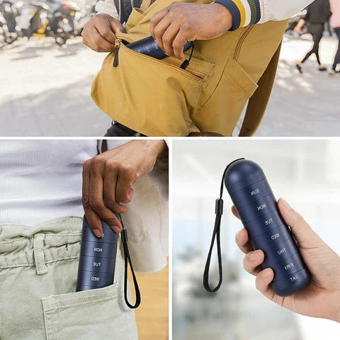 Pill Organizer 7-Day Aluminum Silicone Gasket