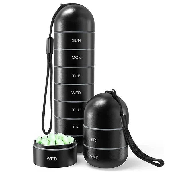 Pill Organizer 7-Day Aluminum Silicone Gasket