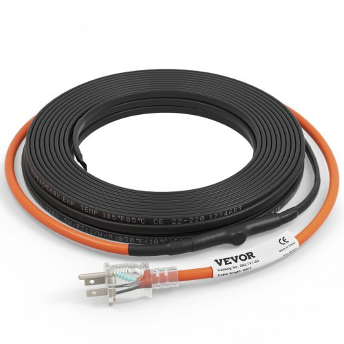 Pipe Heating Cable Self-Regulating Automatic Thermostat 60 Foot