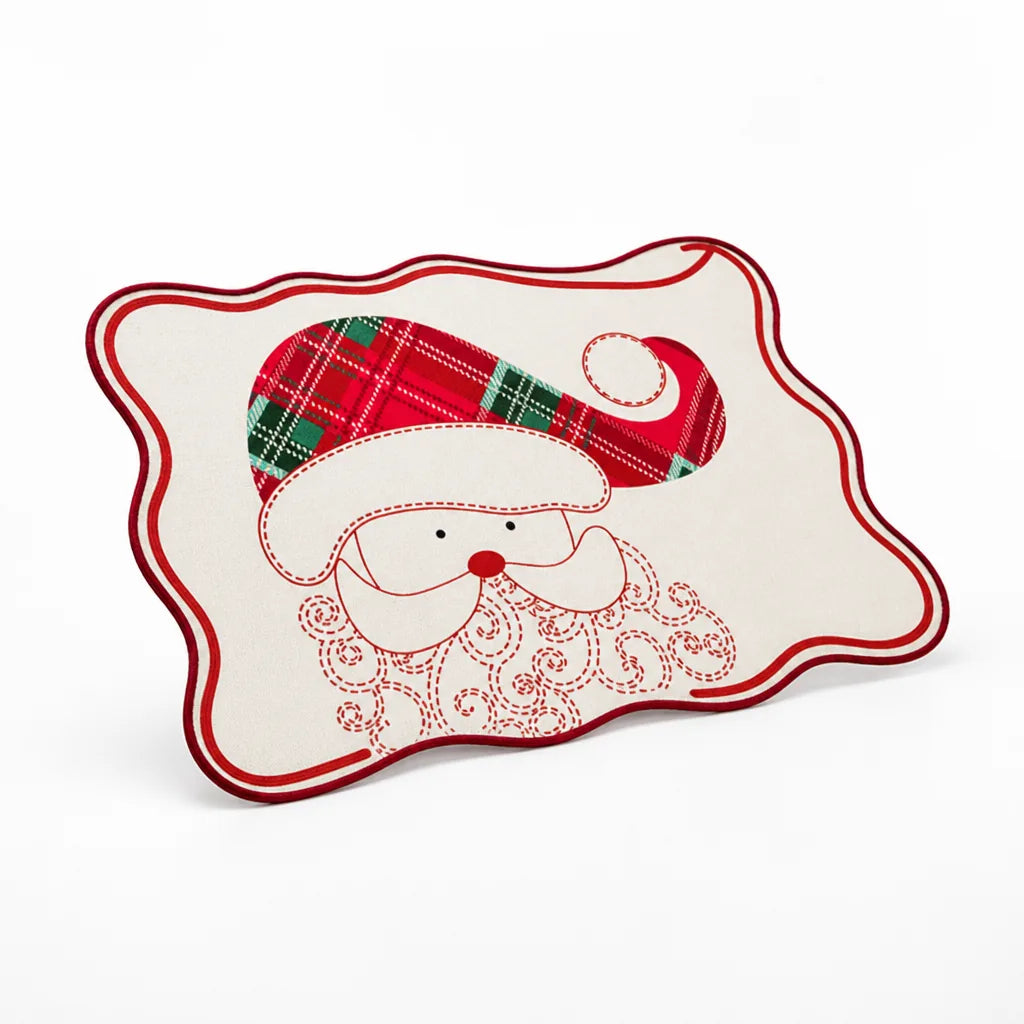 Placemat Reindeer & Check Non-Slip 12 x 18 Inch