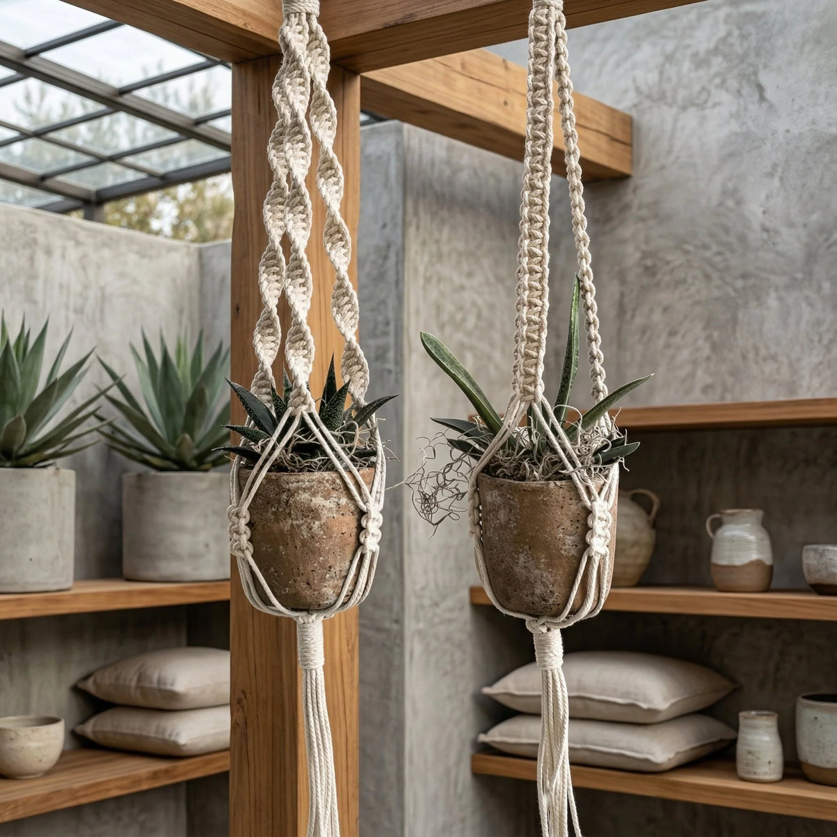 Plant Hanger Cotton Macrame Fits 12–16 cm Pots