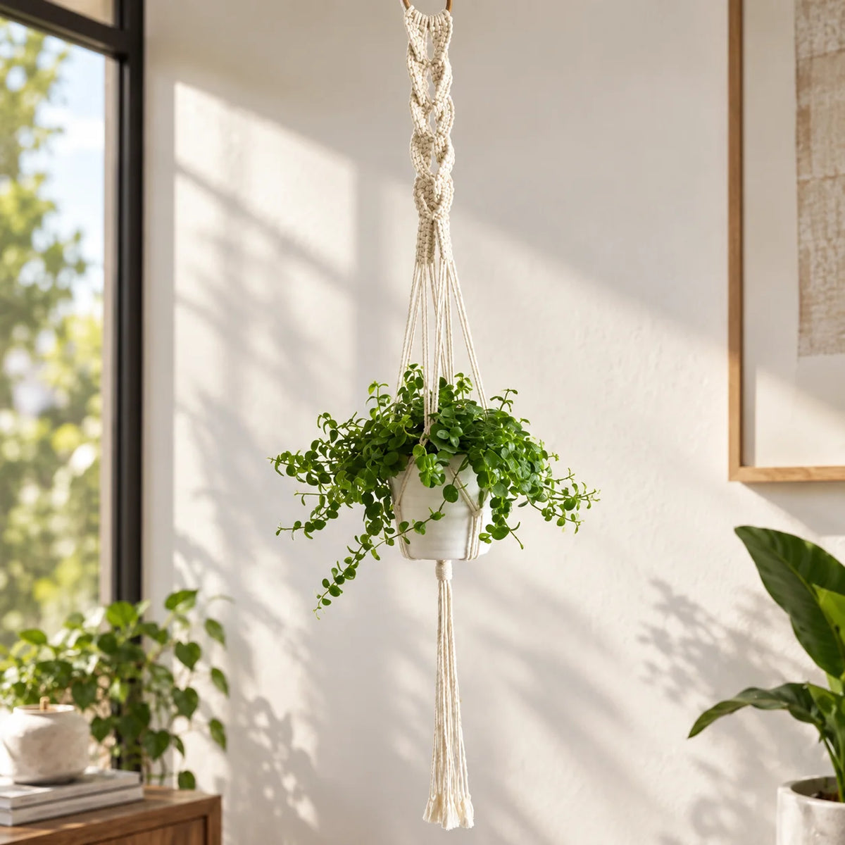 Plant Hanger Cotton Macrame Fits 12–16 cm Pots