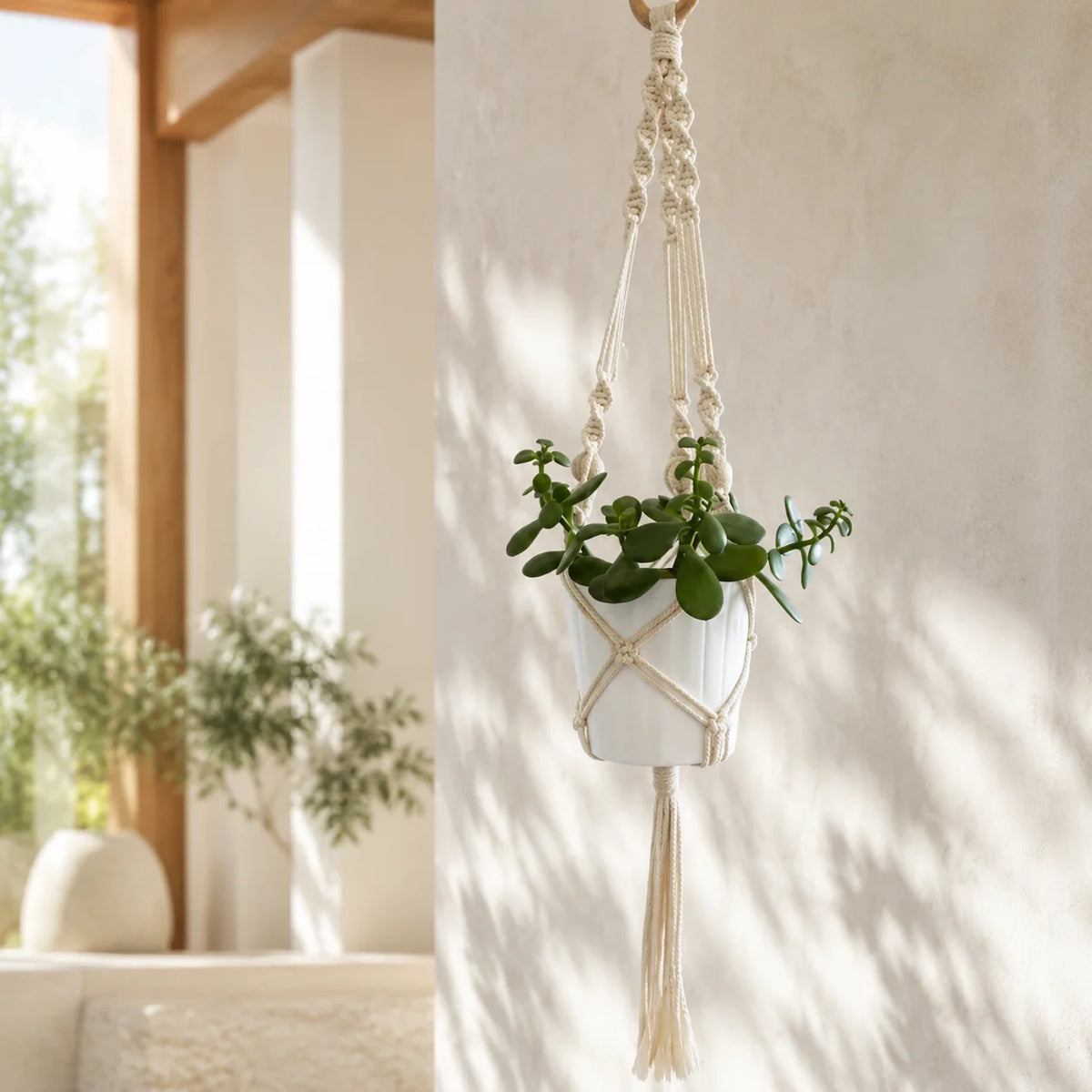 Plant Hanger Cotton Macrame Fits 12–16 cm Pots