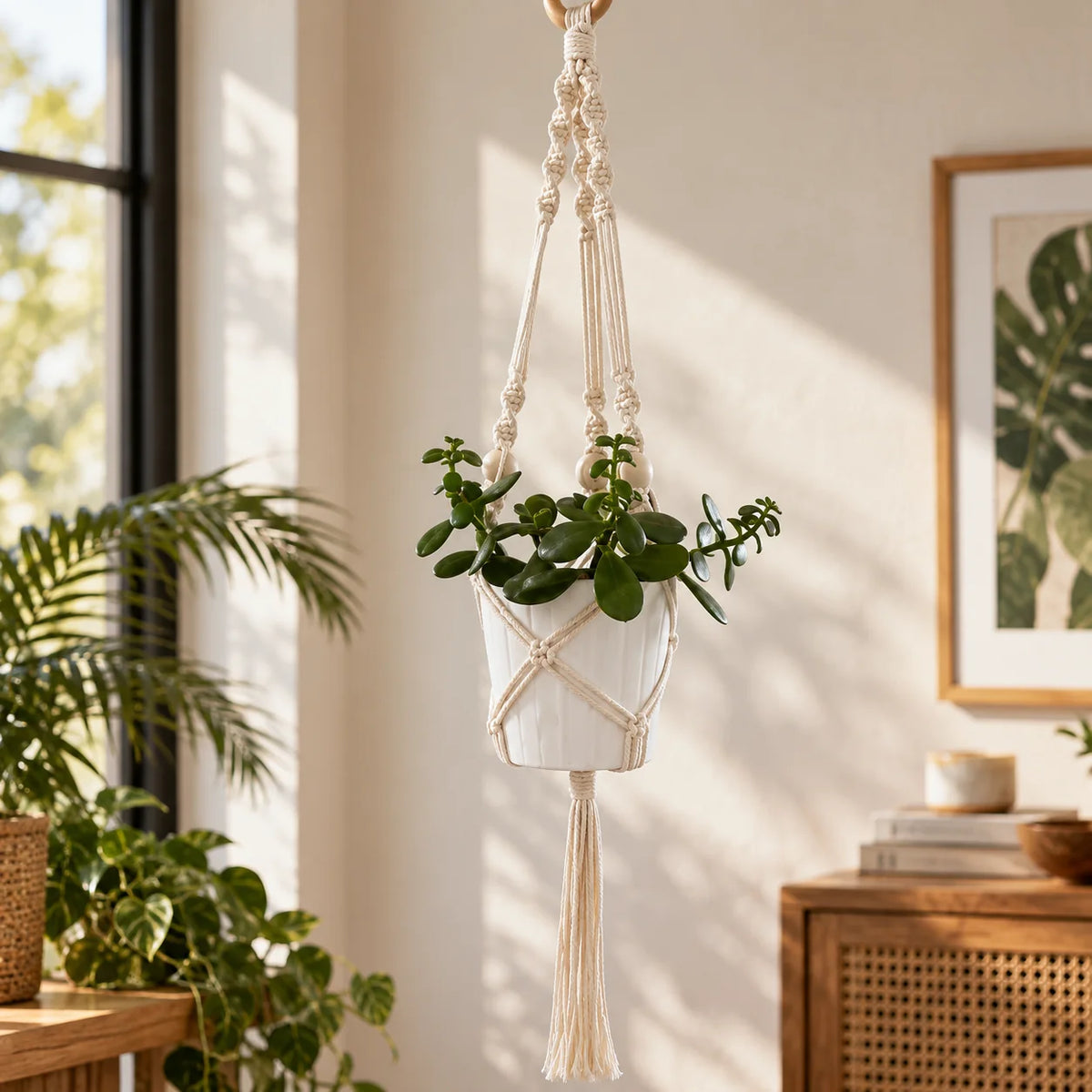 Plant Hanger Cotton Macrame Fits 12–16 cm Pots