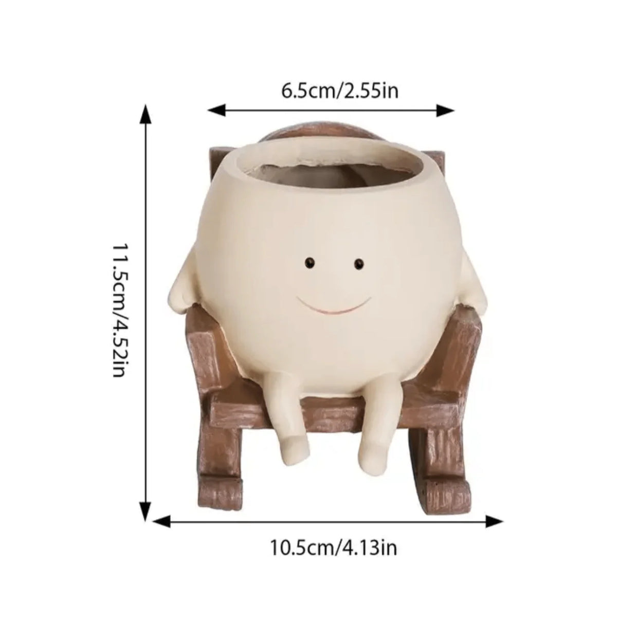 Plant Pot Smiling Face Molded Resin