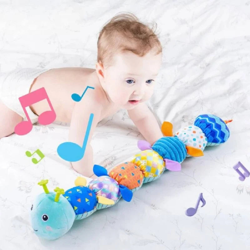 Plush Caterpillar Toy Multi-Segment Musical & Textured