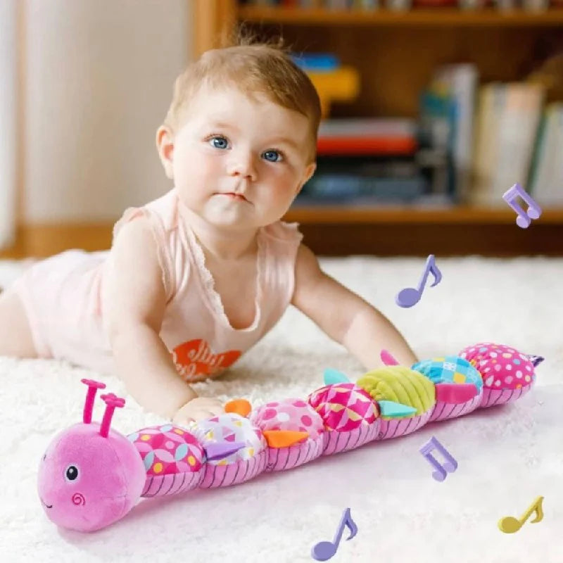 Plush Caterpillar Toy Multi-Segment Musical & Textured
