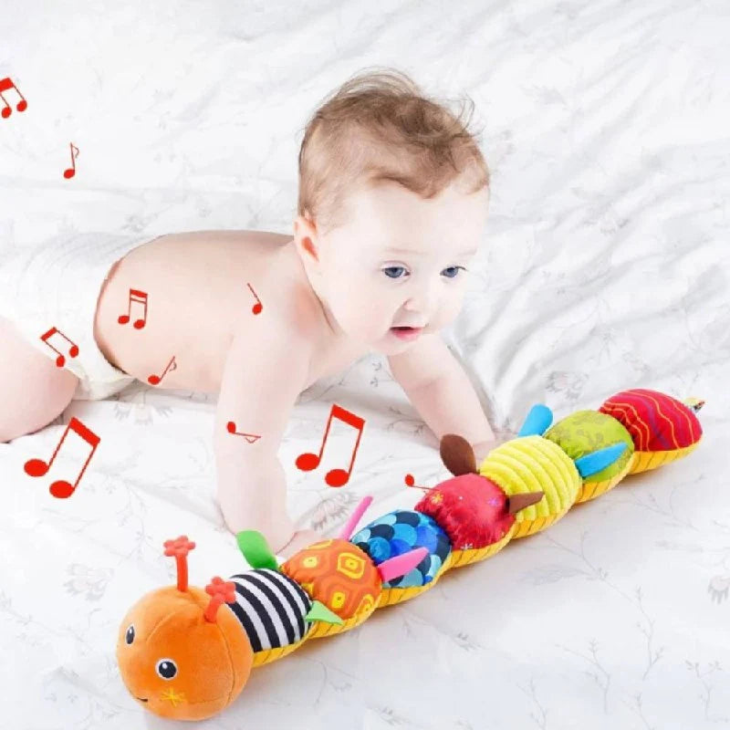 Plush Caterpillar Toy Multi-Segment Musical & Textured