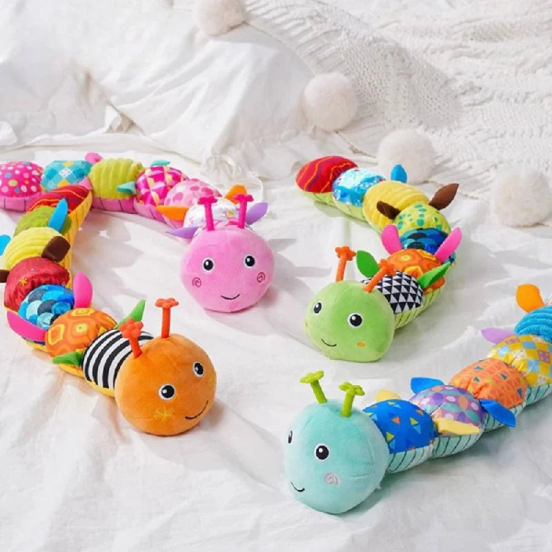 Plush Caterpillar Toy Multi-Segment Musical & Textured