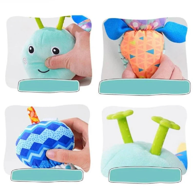 Plush Caterpillar Toy Multi-Segment Musical & Textured