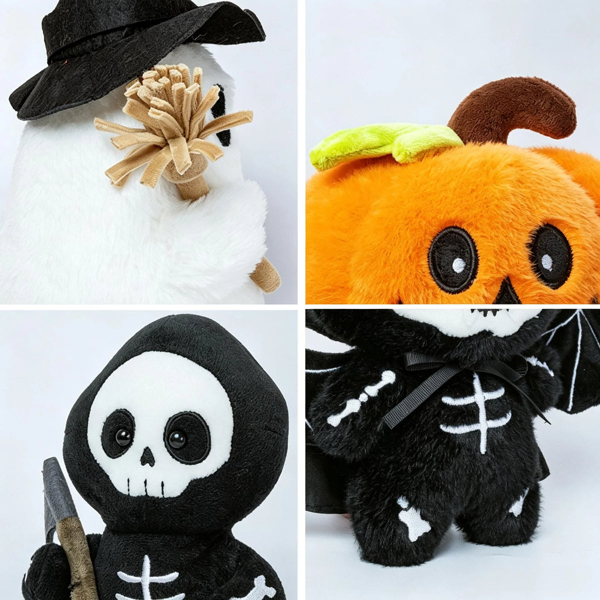 Plush Characters Embroidered Faces Stands Upright