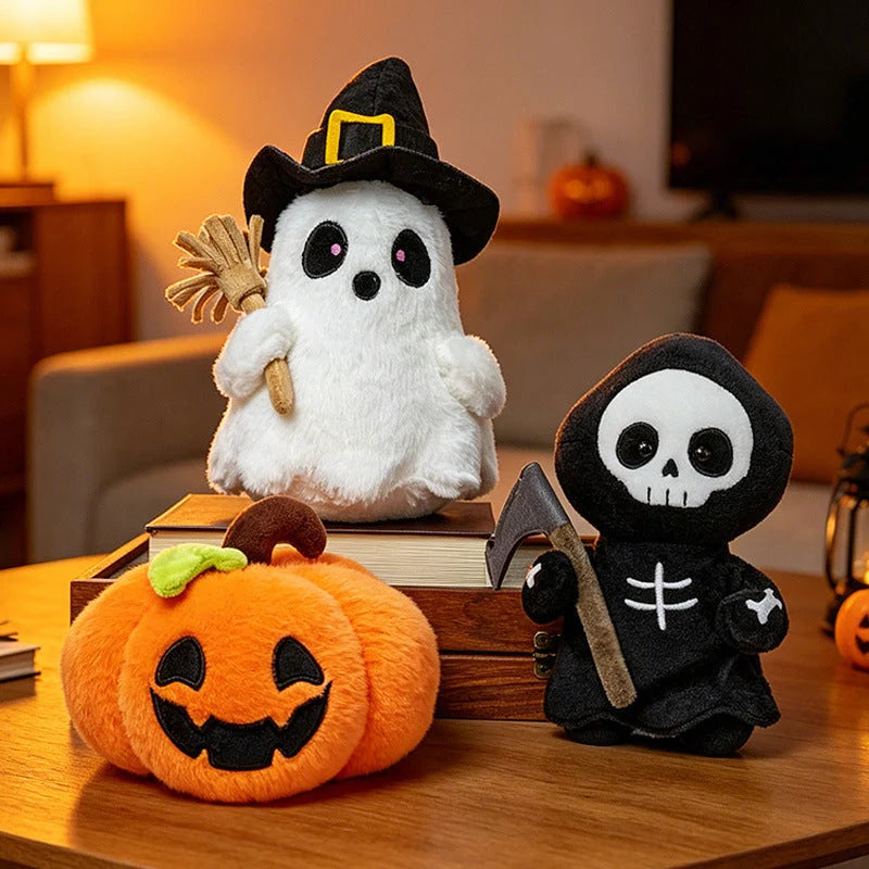 Plush Characters Embroidered Faces Stands Upright