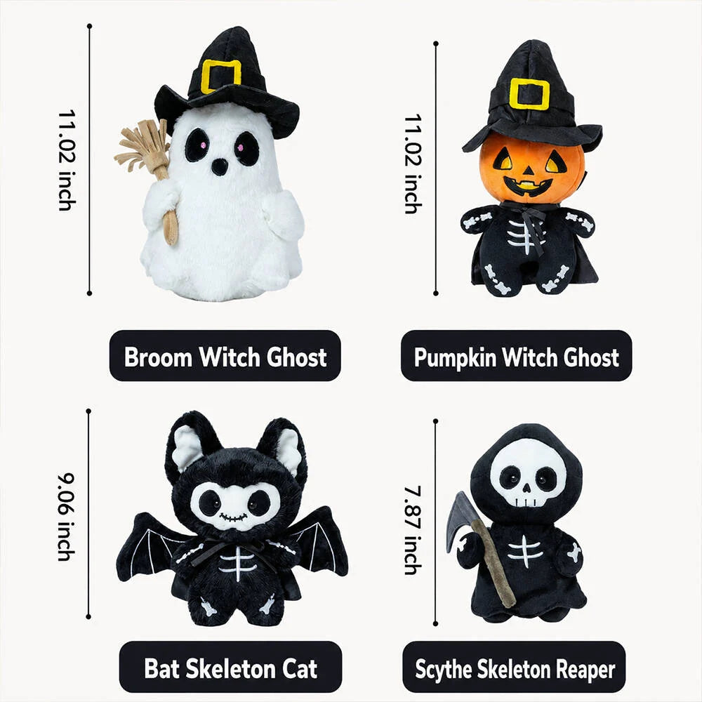Plush Characters Embroidered Faces Stands Upright